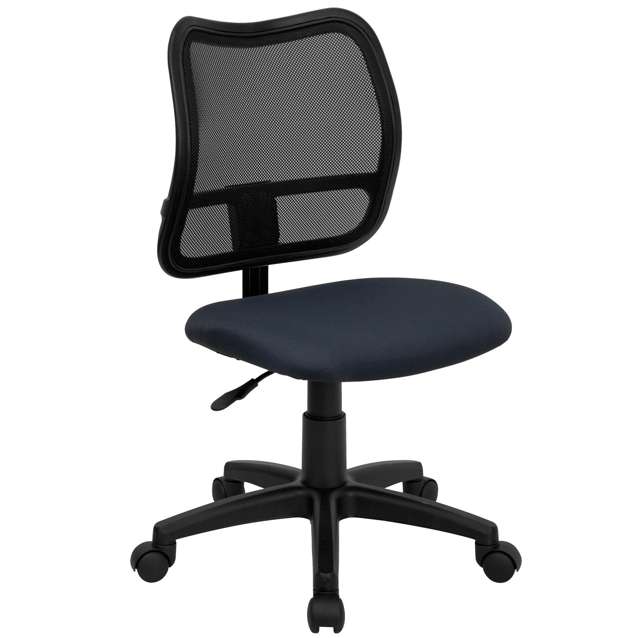 Flash Furniture 38" Navy Blue and Black Mid-Back Mesh Swivel Task Office Chair